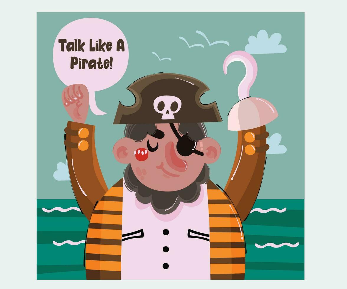 pirata Capitano sfondo illustrazione vettore