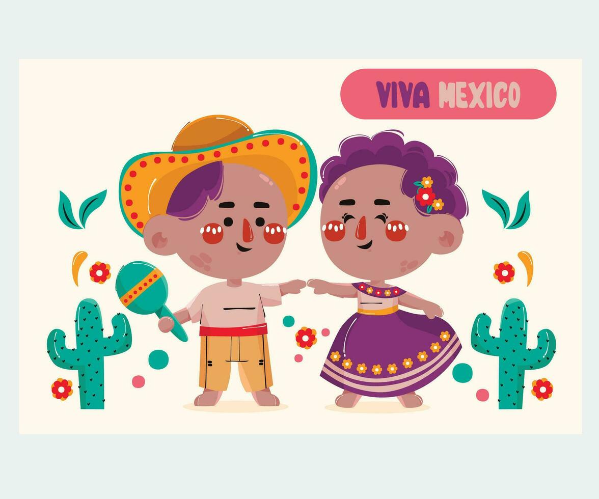 Messico indipendenza giorno con Bambola illustrazione vettore