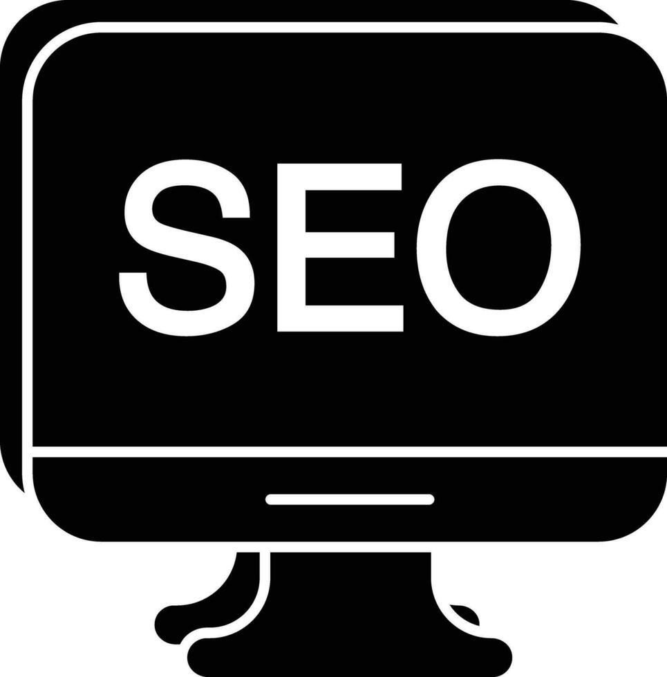 SEO glifo icone design stile vettore