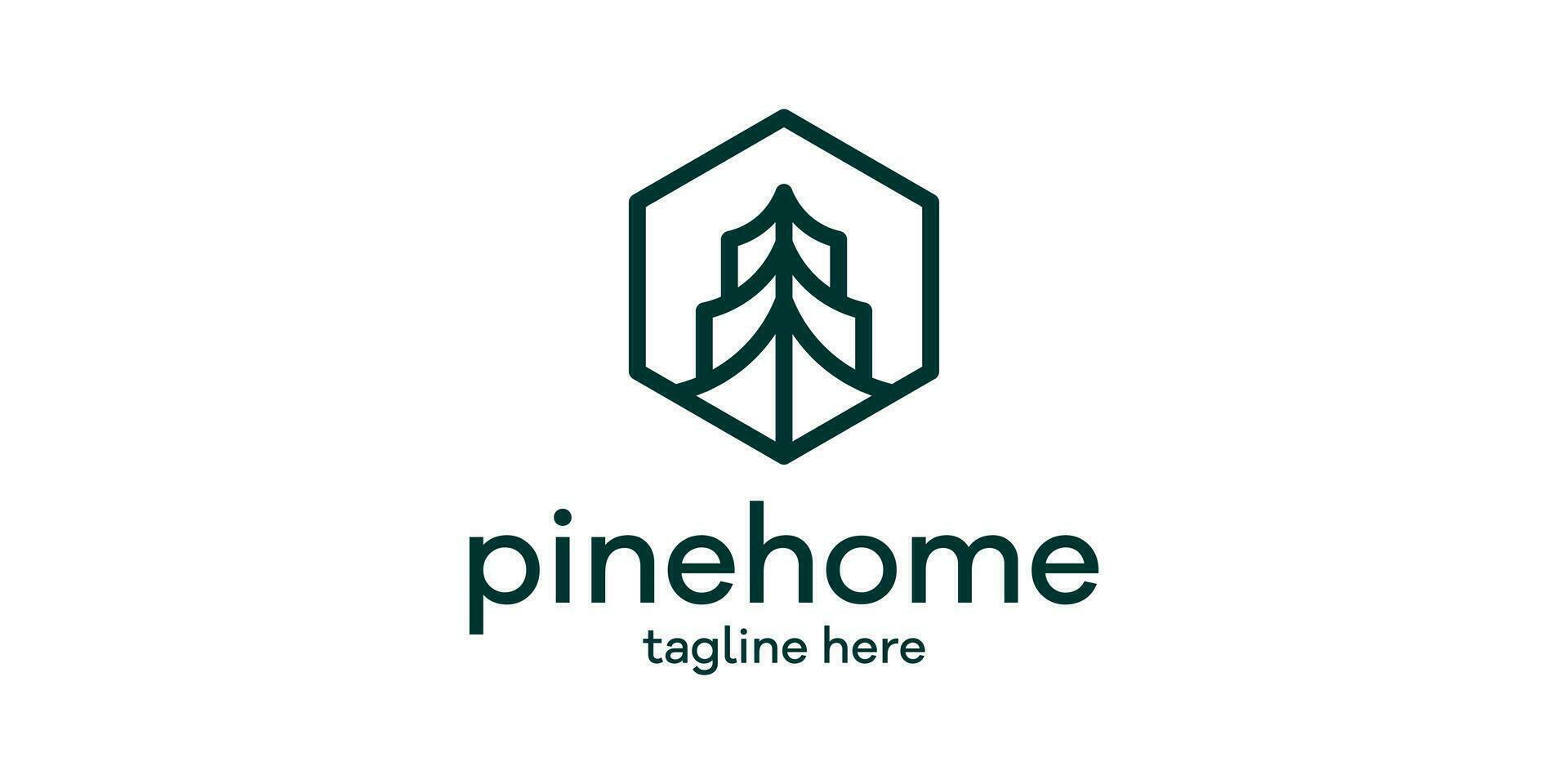 logo design ispirato di un' pino albero nel un' cerchio fatto nel un' minimalista linea stile. vettore