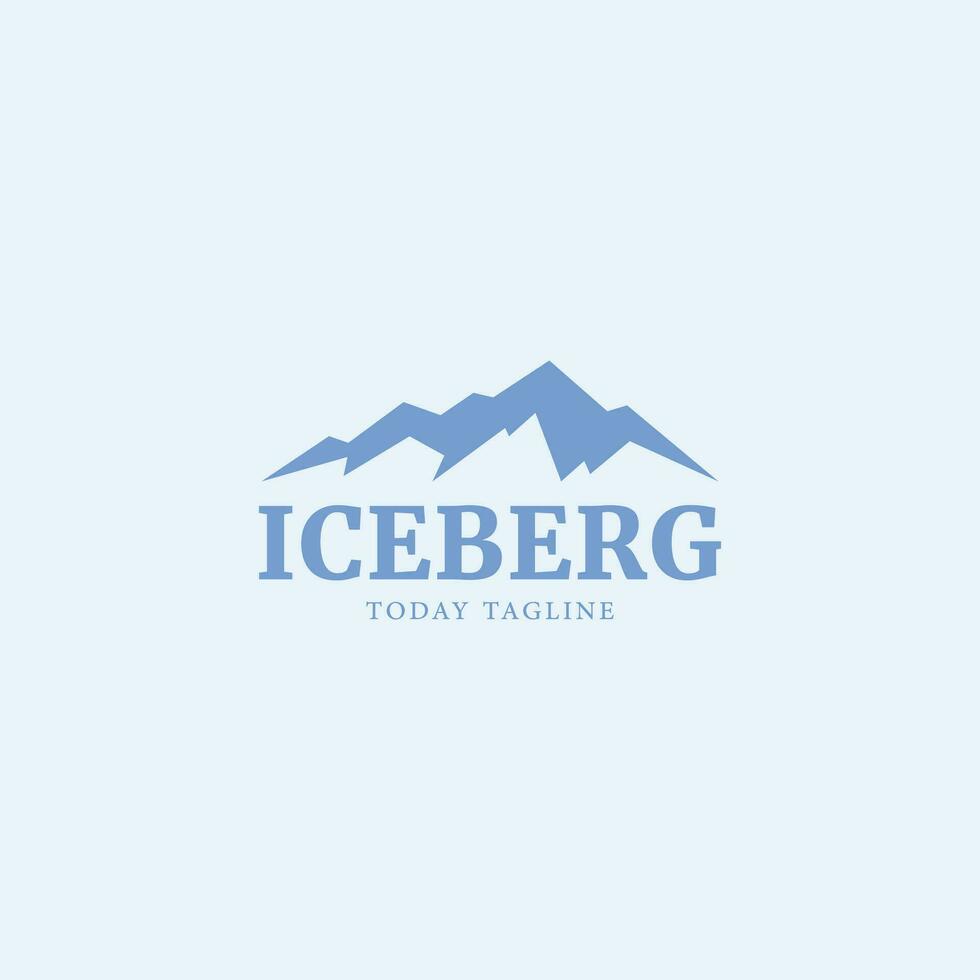 montagna logo iceberg picco all'aperto avventura vettore icona simbolo minimalista illustrazione design