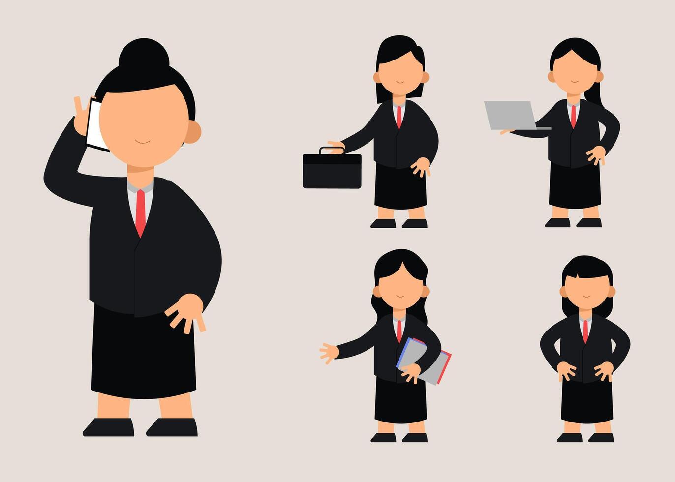set di uomo d'affari nel personaggio dei cartoni animati con diverse azioni illustratio di vettore