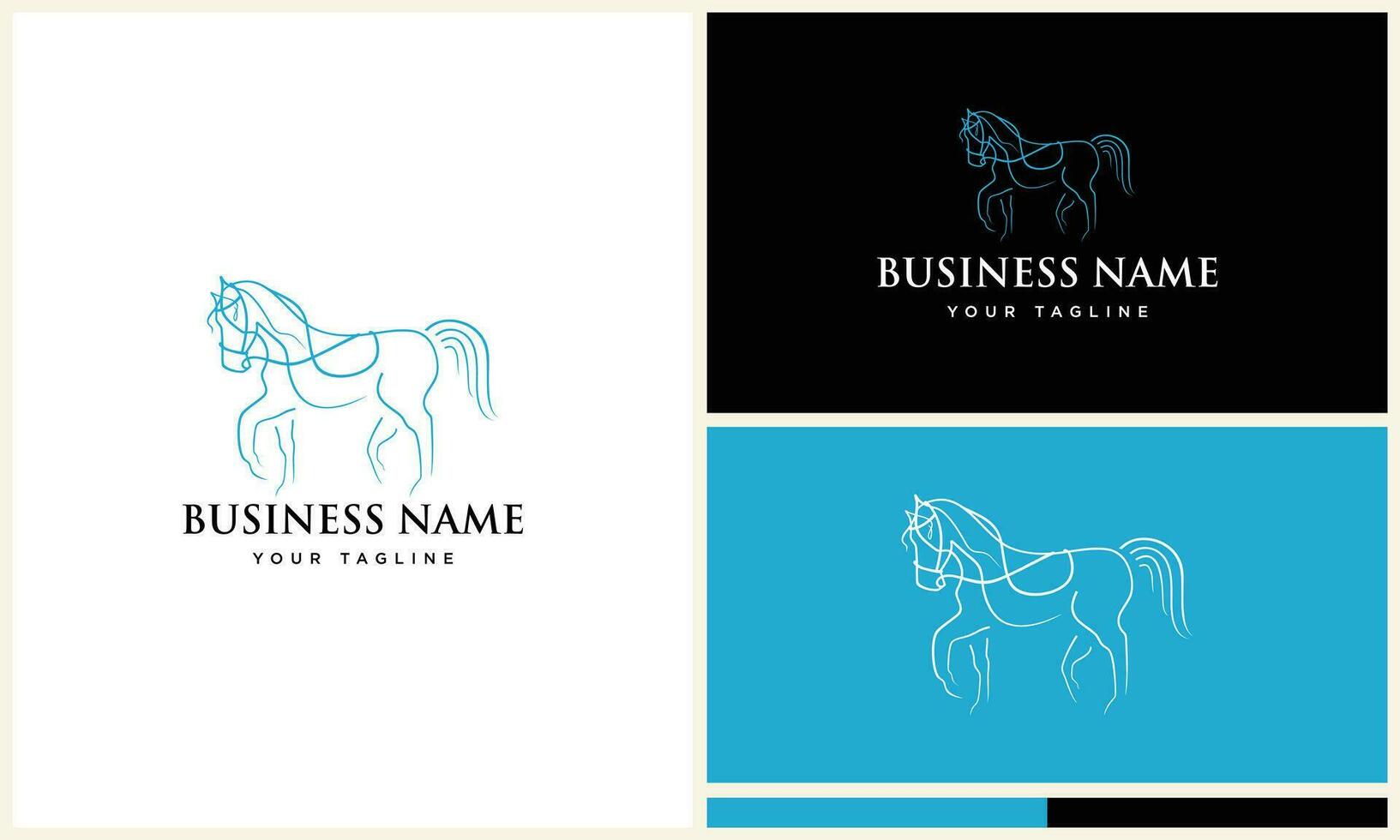 linea arte cavallo logo design vettore