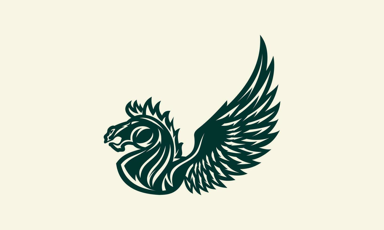 silhouette Pegasus moderno logo modello vettore