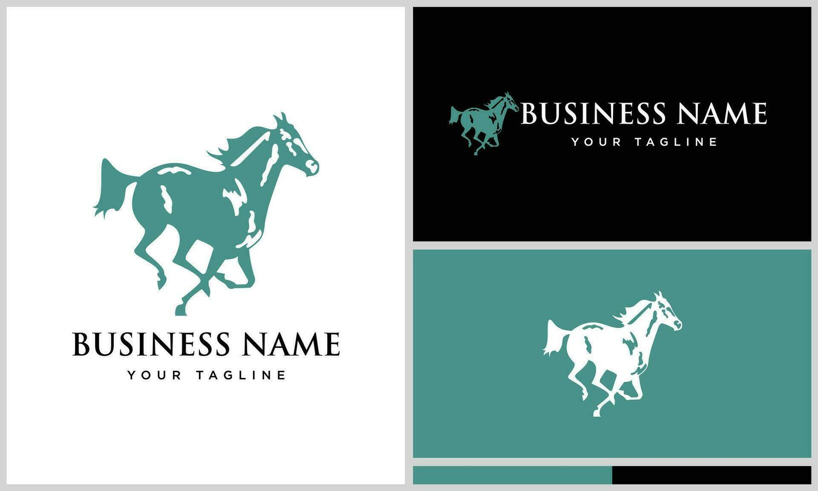 silhouette cavallo correre logo design vettore