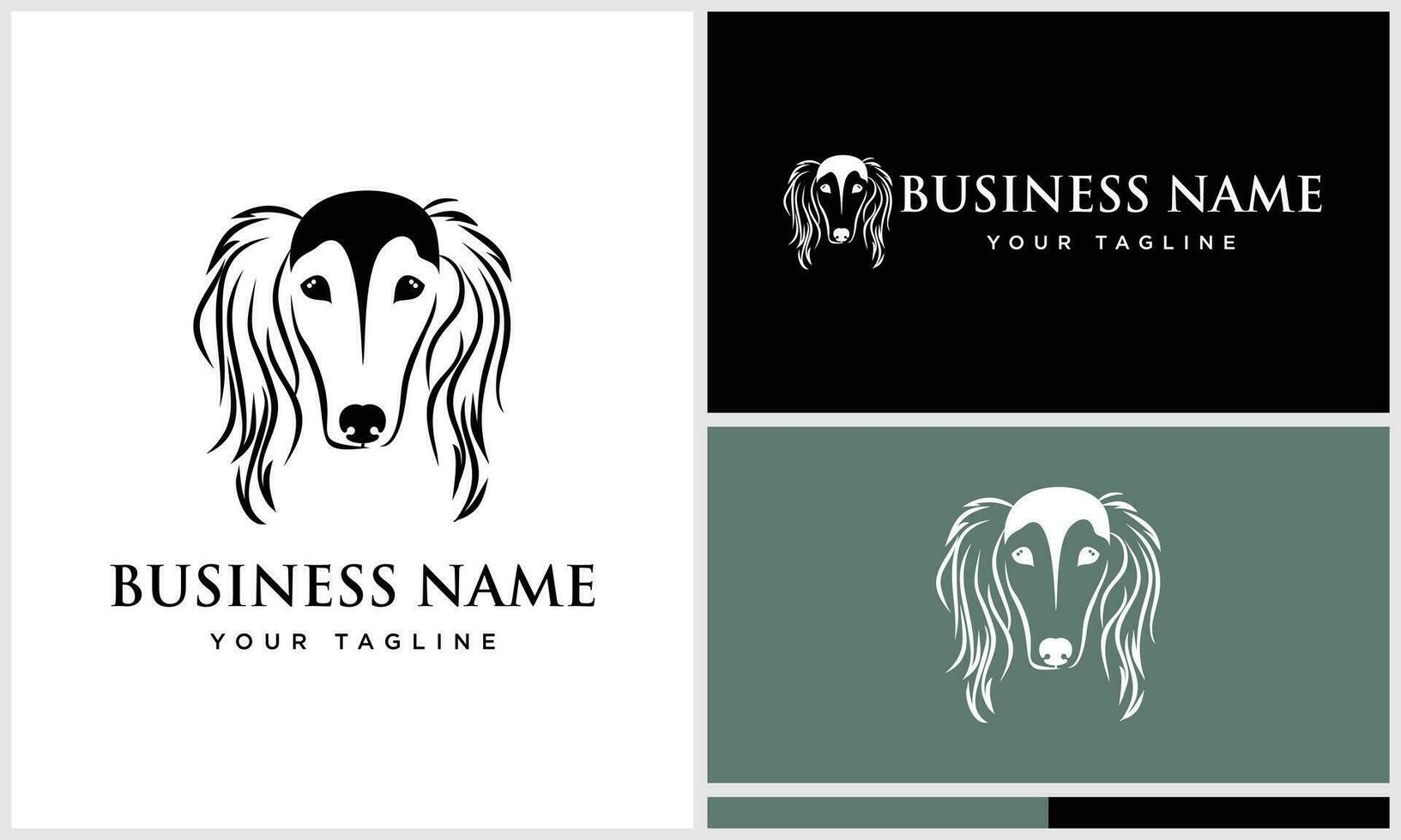 linea arte saluki viso logo vettore