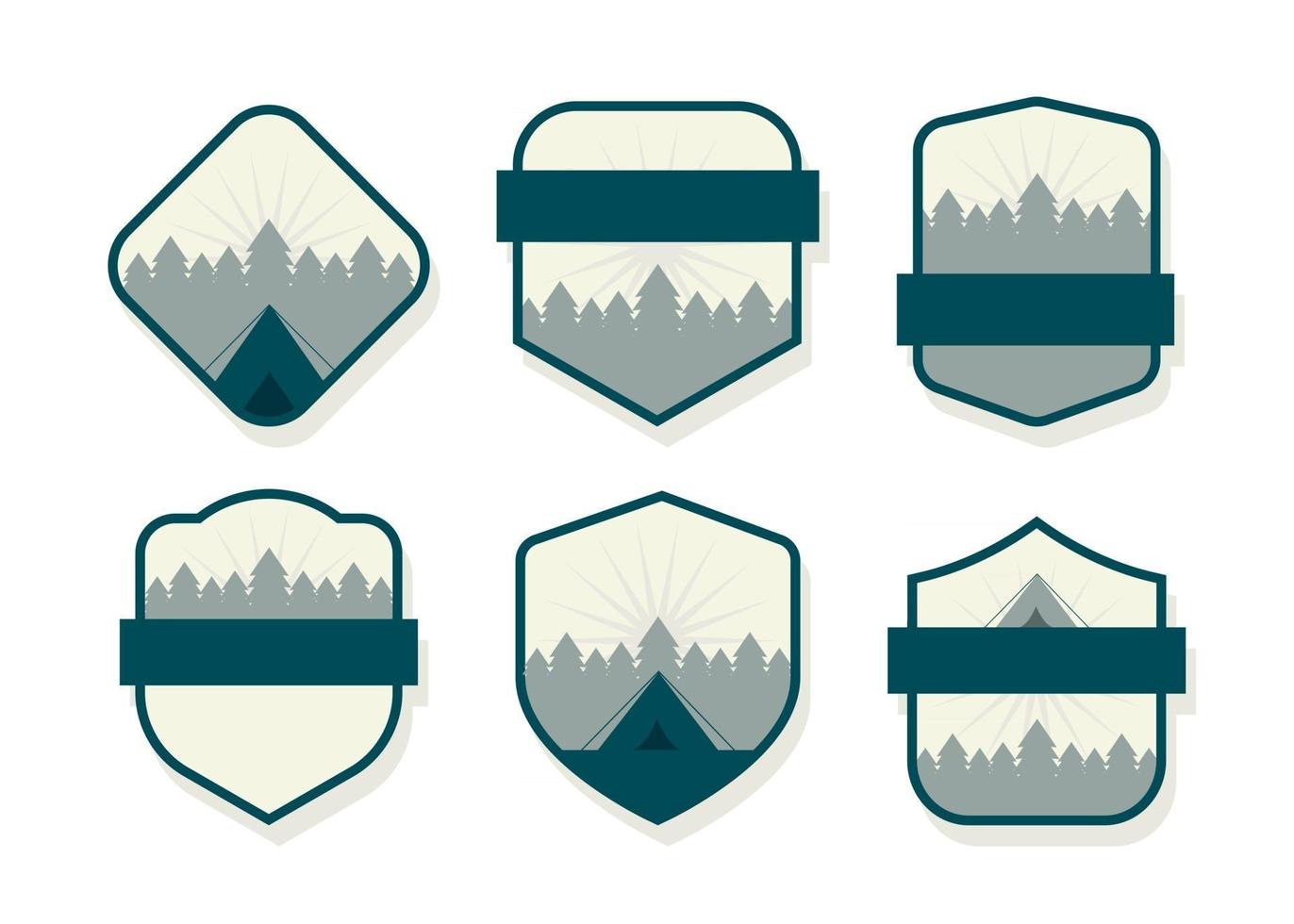 set di raccolta di elementi di design di badge o logo senza vettore piatto di testo