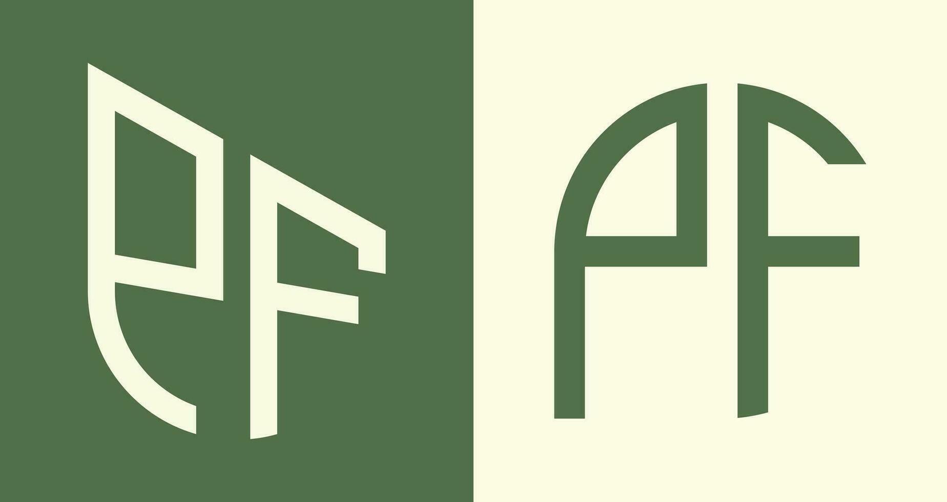 creativo semplice iniziale lettere pf logo disegni fascio. vettore