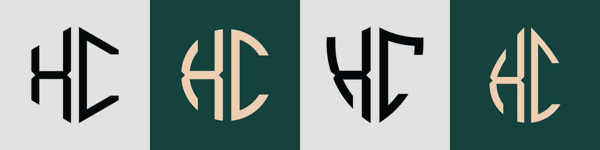 creativo semplice iniziale lettere xc logo disegni fascio. vettore