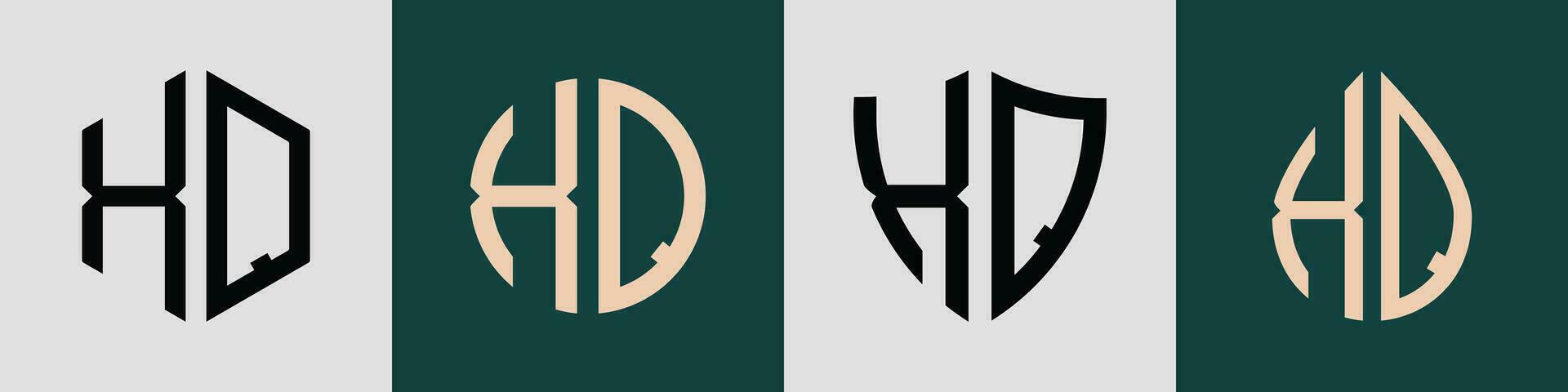 creativo semplice iniziale lettere xq logo disegni fascio. vettore