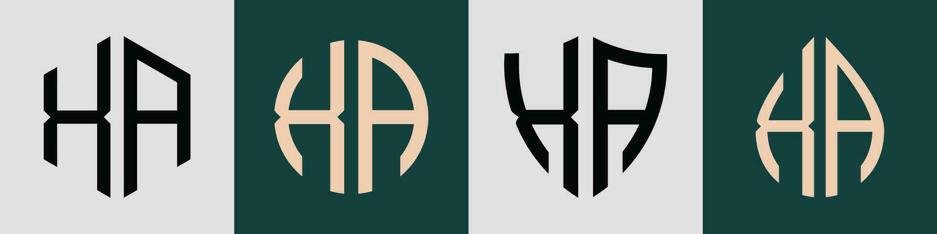 creativo semplice iniziale lettere xa logo disegni fascio. vettore