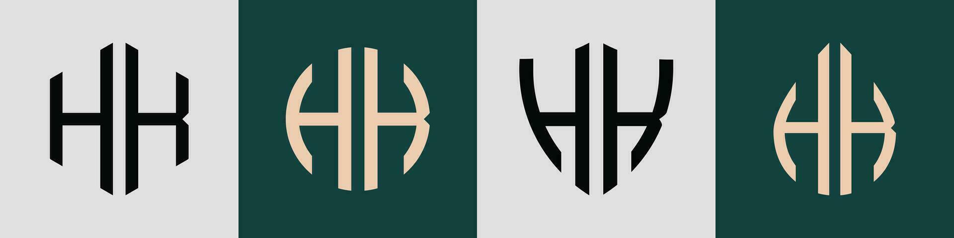 creativo semplice iniziale lettere HK logo disegni fascio. vettore