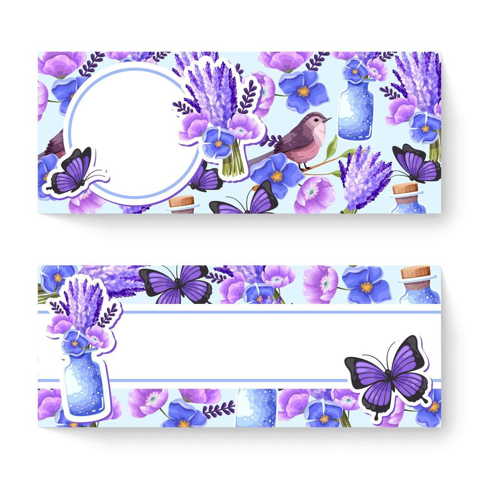 modello di banner floreale primaverile con fiori colorati. può essere utilizzato per voucher, carta da parati, volantini, inviti, poster, brochure, coupon di sconto. vettore