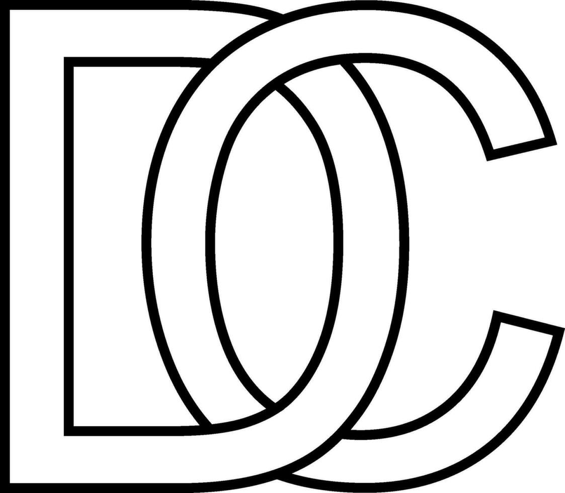 logo cartello dc CD icona cartello intrecciate lettere d c vettore