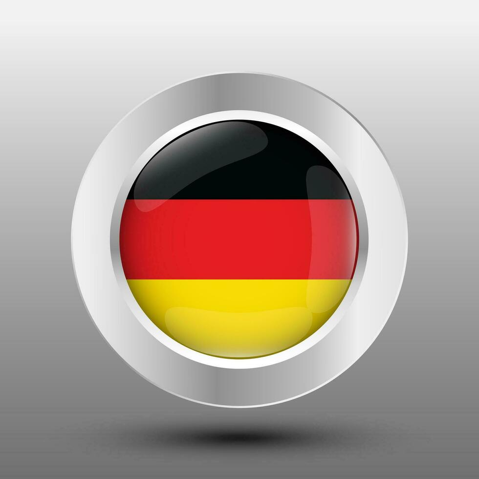 Germania il giro bandiera metallo pulsante sfondo vettore