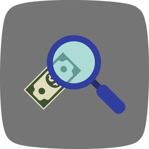 Icona di vettore di ricerca di denaro