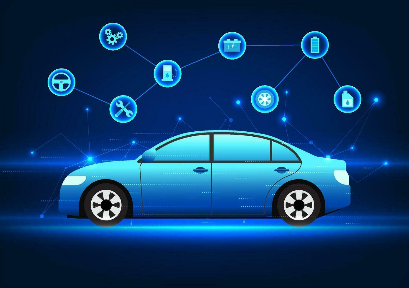 auto tecnologia collegato auto parti icona esso rappresenta un' auto quello è guidato di innovazioni quello fornire meglio carburante efficienza e un' più ampia gamma di applicazioni. vettore