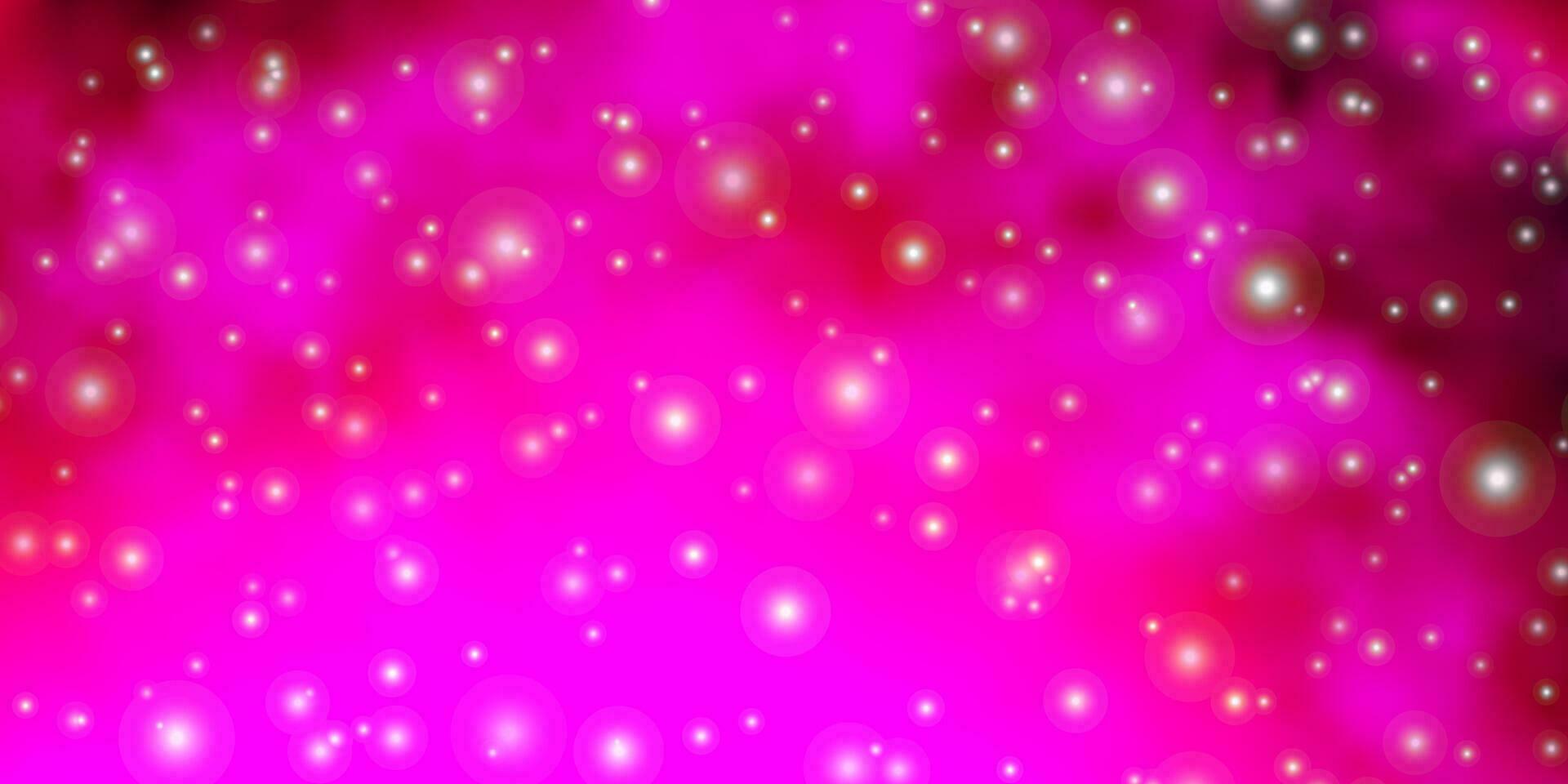 modello vettoriale rosa chiaro con stelle al neon.