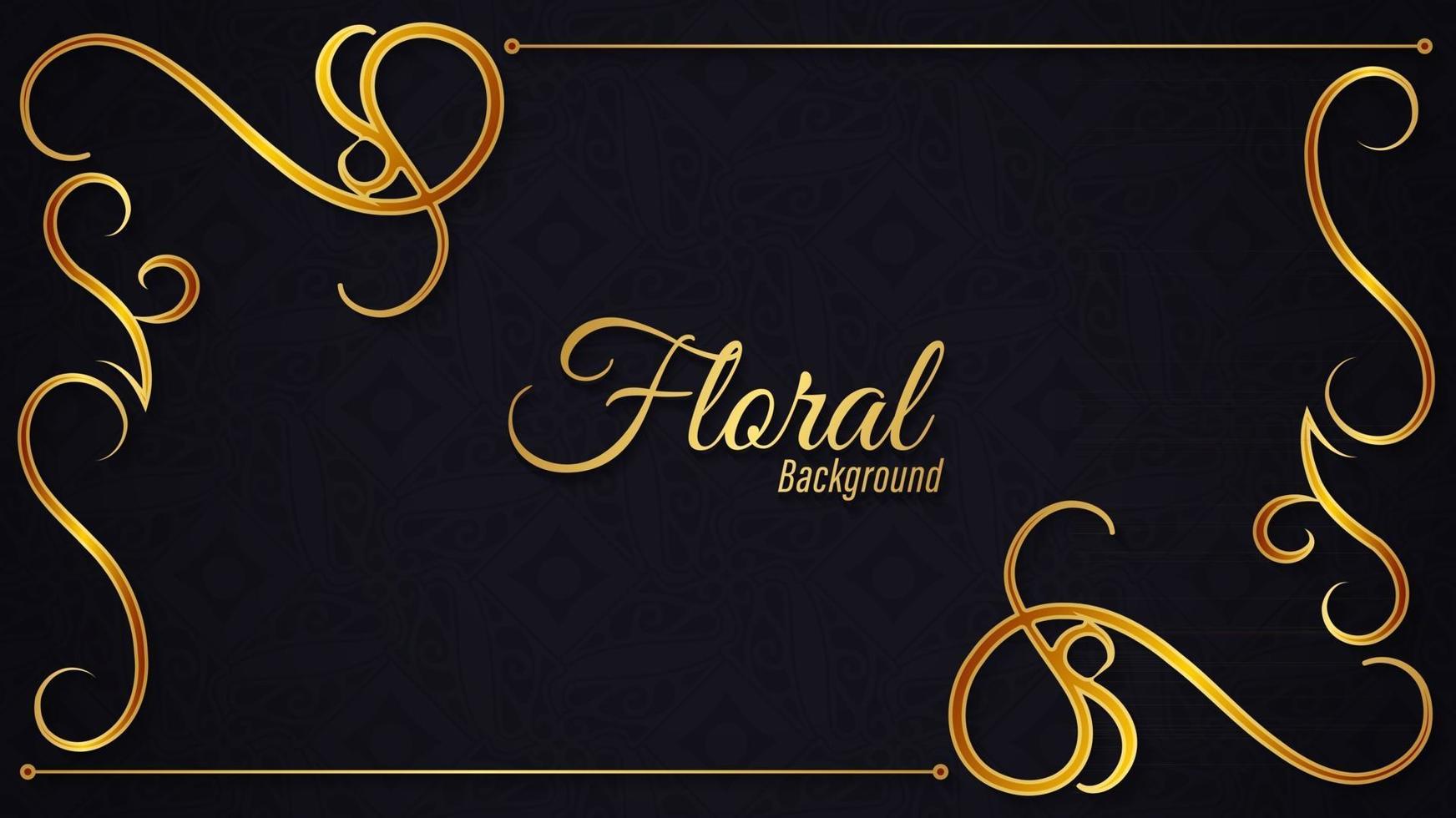 sfondo floreale banner dorato design vettore