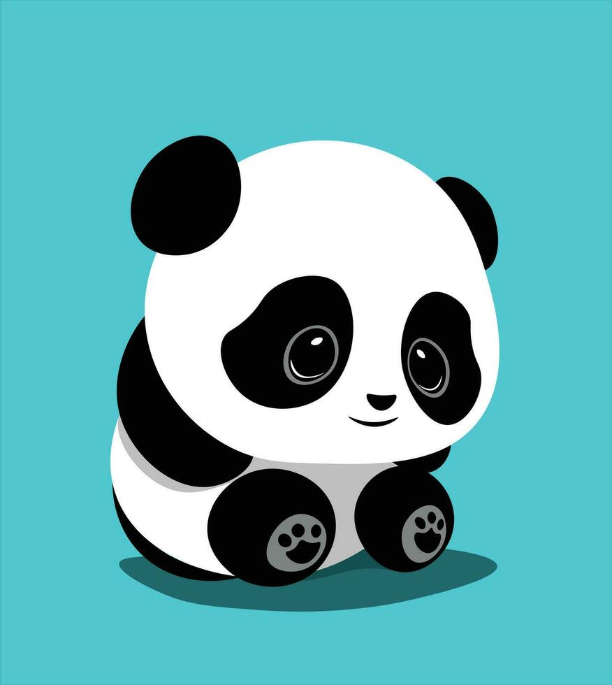 carino kawaii panda vettore