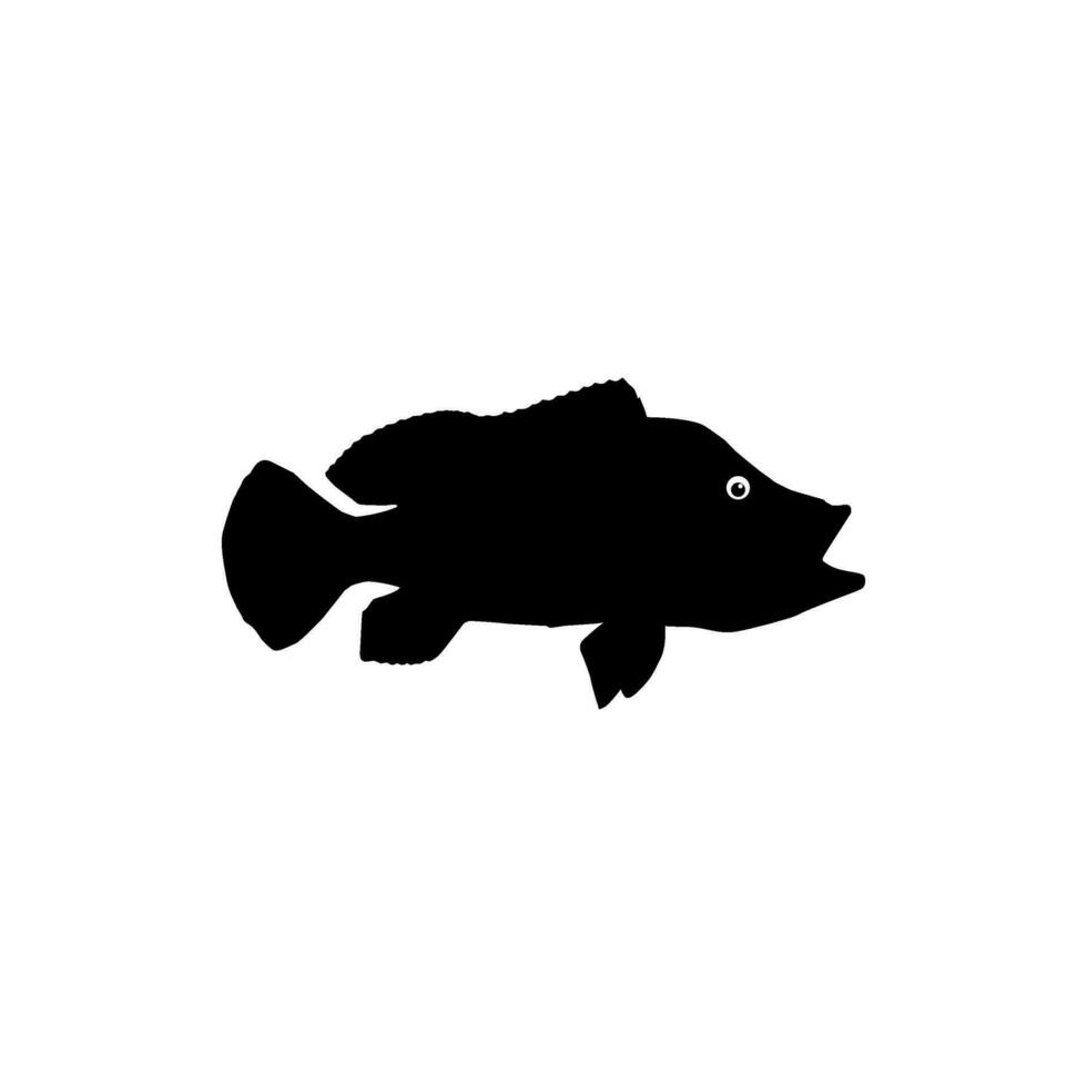 basso pesce silhouette, può uso per arte illustrazione, logo grammo, pittogramma, mascotte, sito web, o grafico design elemento. vettore illustrazione