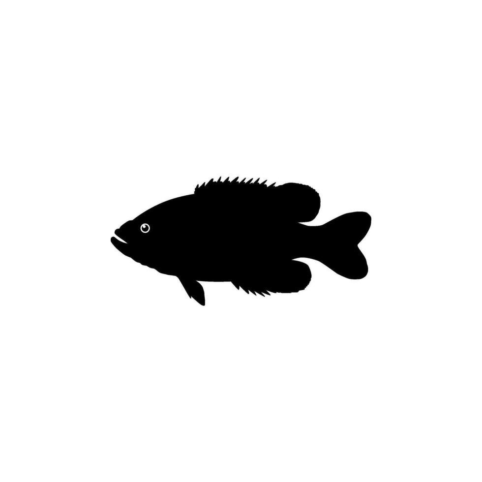 basso pesce silhouette, può uso per arte illustrazione, logo grammo, pittogramma, mascotte, sito web, o grafico design elemento. vettore illustrazione