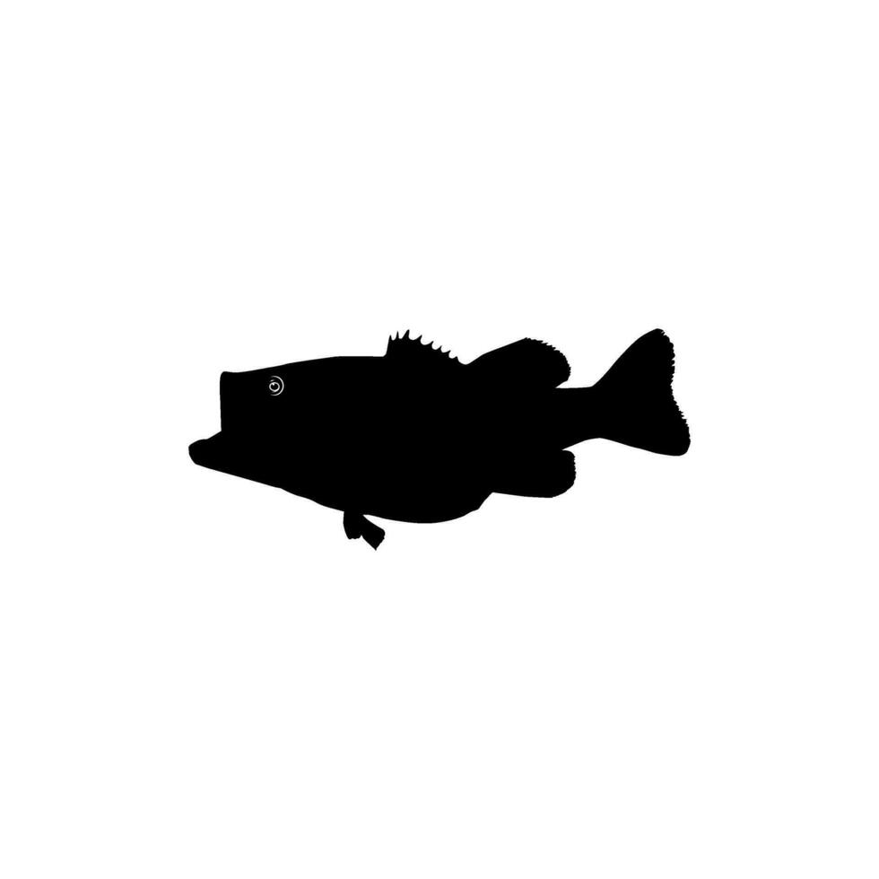 basso pesce silhouette, può uso per arte illustrazione, logo grammo, pittogramma, mascotte, sito web, o grafico design elemento. vettore illustrazione