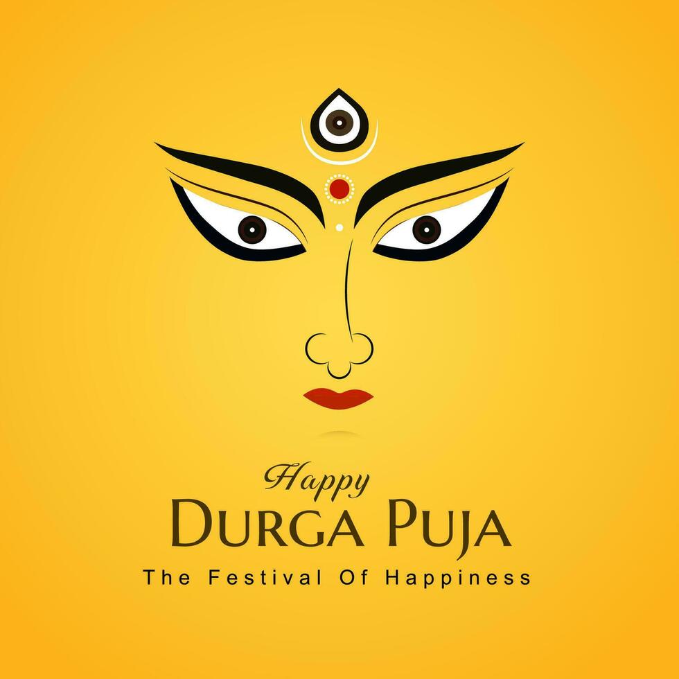 vettore contento Durga puja dea maa Durga viso nel contento Durga puja, dussehra, e Navratri celebrazione concetto per ragnatela striscione, manifesto, sociale media inviare, e aviatore pubblicità, ragnatela, striscione, posta,