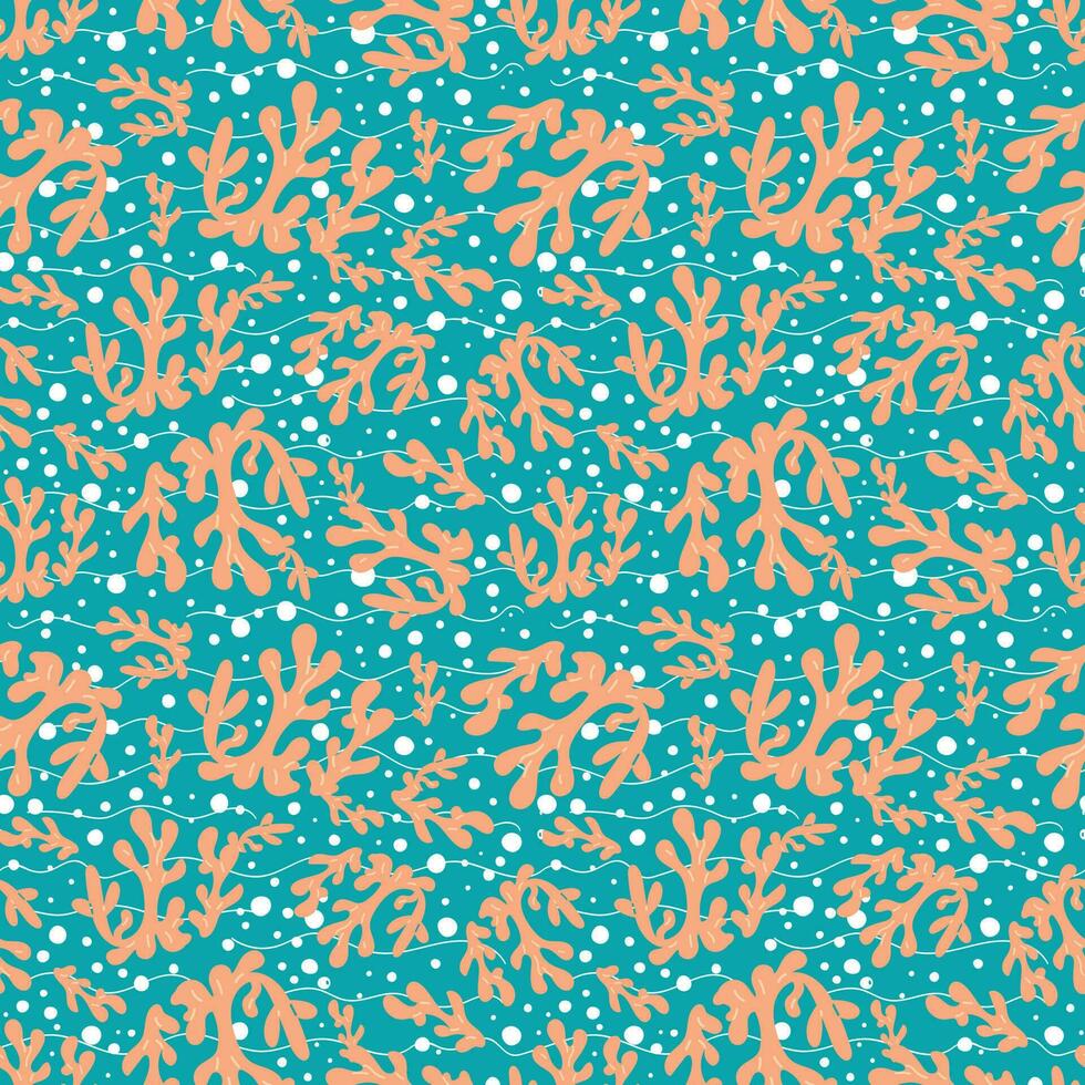 sfondo trasparente con coralli e bolle su sfondo blu vettore