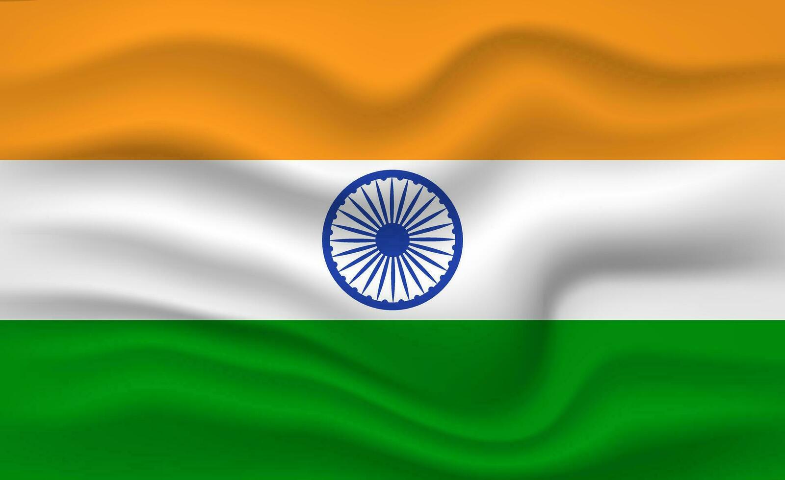 realistico ondulato India nazione bandiera vettore illustrazione