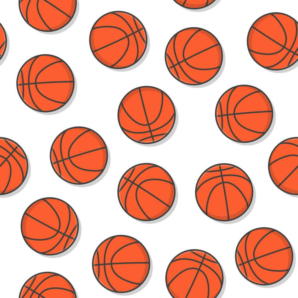 pallacanestro senza soluzione di continuità modello su un' bianca sfondo. pallacanestro icona vettore illustrazione