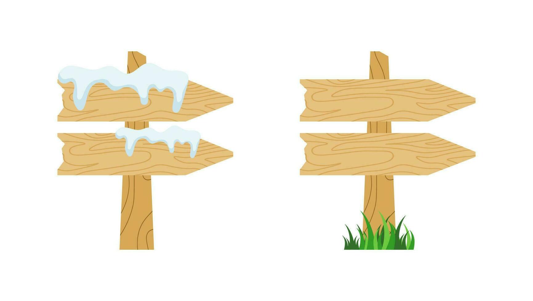 di legno cartello tavola . di legno cartello con neve caps . vettore