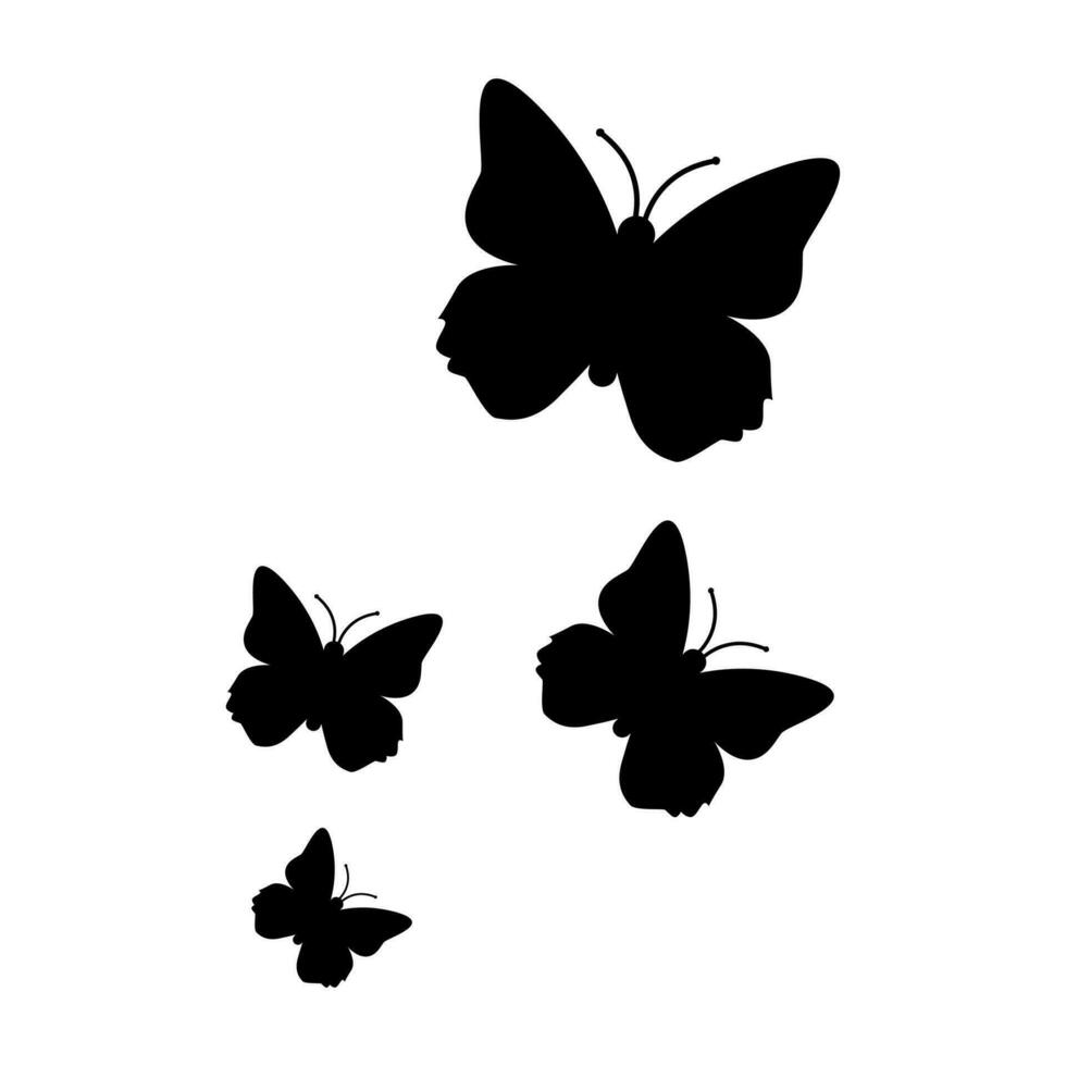 farfalla silhouette vettore gratuito , nero farfalla vettore elemento
