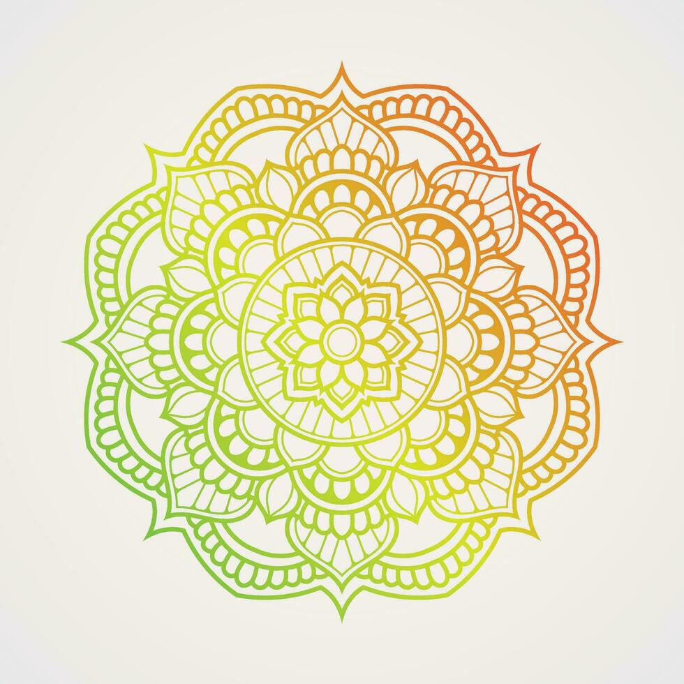 fiore petalo mandala con un' unico combinazione di ornamenti e colori. adatto per henné, tatuaggi, fotografie, colorazione libri. Islam, indù, buddha, India, Pakistan, Cinese, arabo vettore