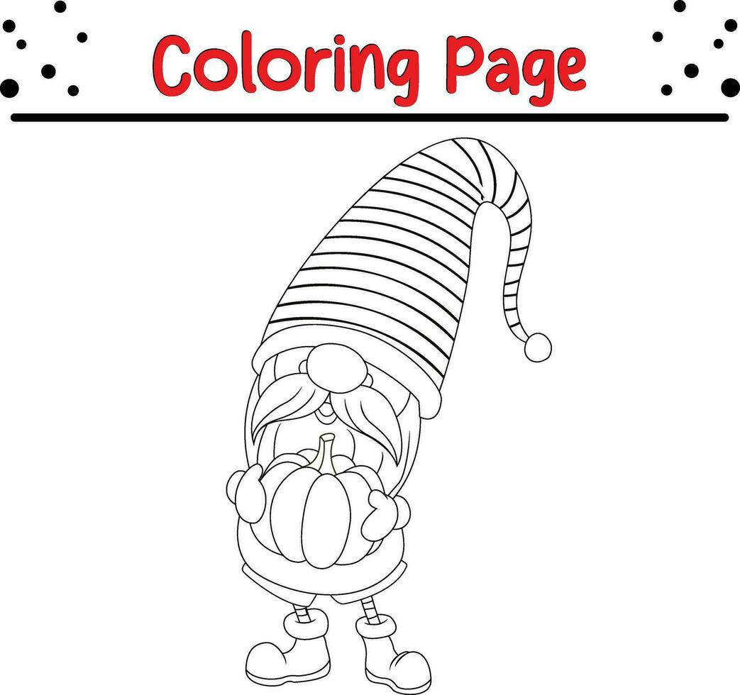 contento Natale gnomi colorazione pagina per bambini vettore