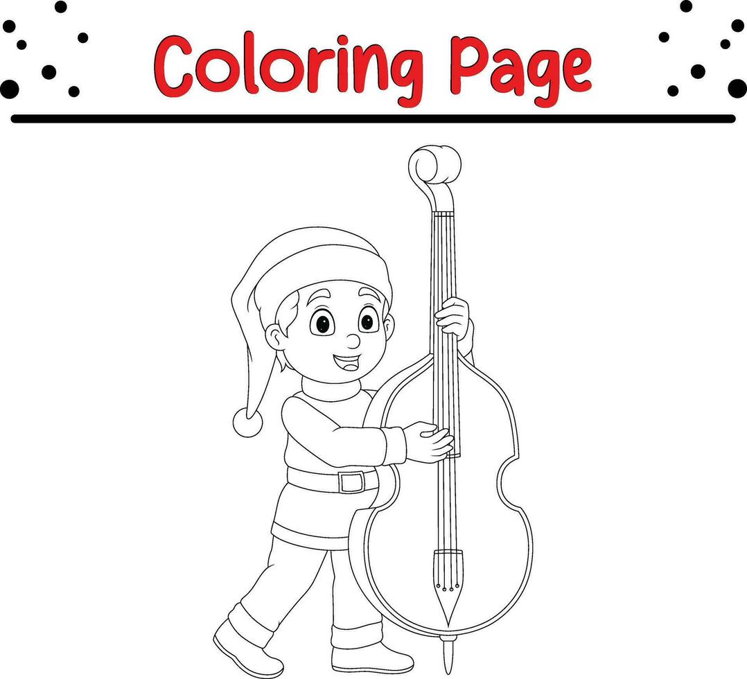 contento Natale colorazione pagina per bambini. vettore