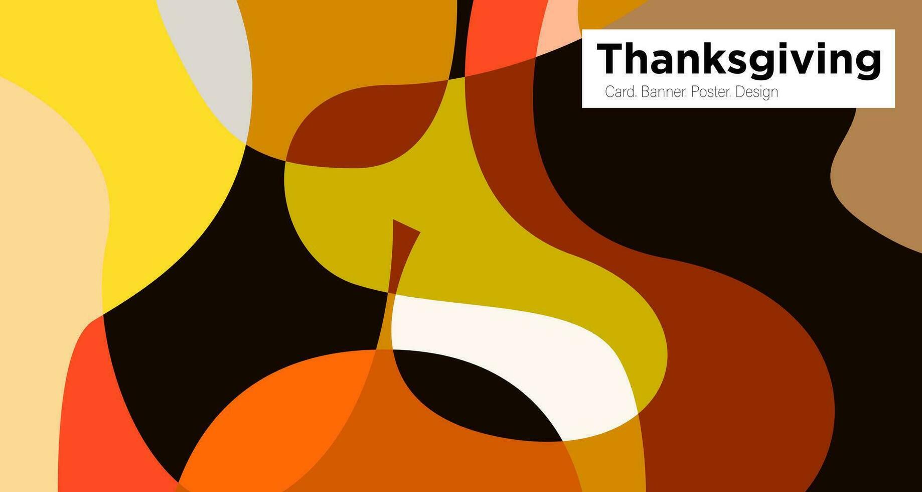 ringraziamento e autunno saluto carta e bandiera sfondo design modello nel arancia colori vettore