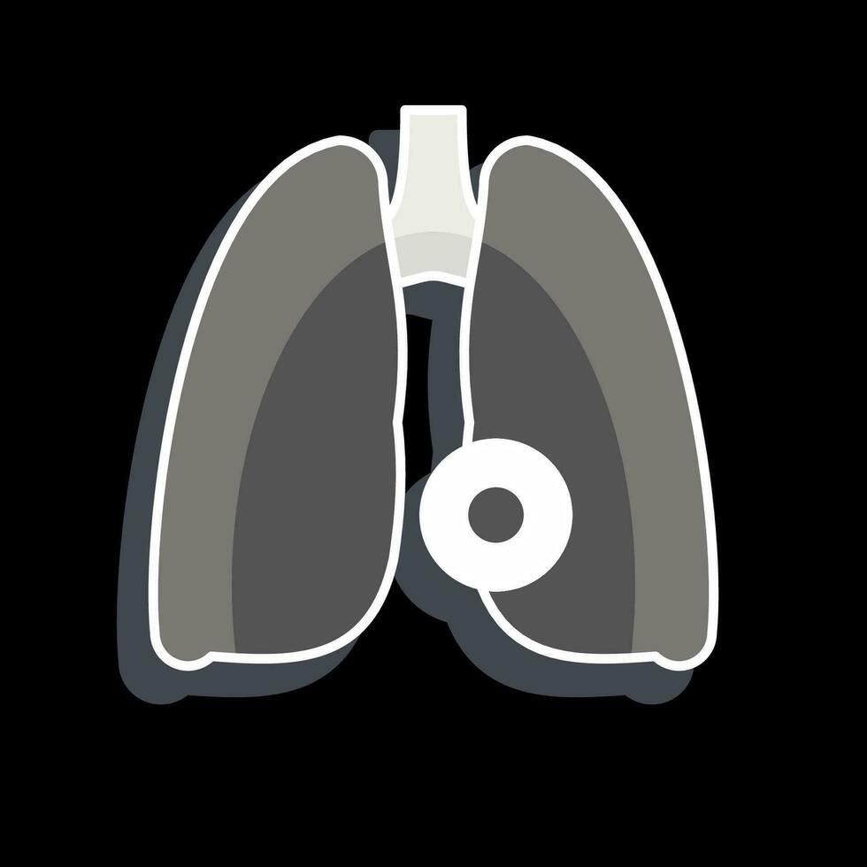 icona polmone patologia. relazionato per corpo dolore simbolo. lucido stile. semplice design modificabile. semplice illustrazione vettore