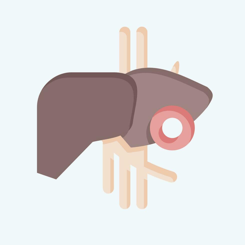icona fegato. relazionato per corpo dolore simbolo. piatto stile. semplice design modificabile. semplice illustrazione vettore