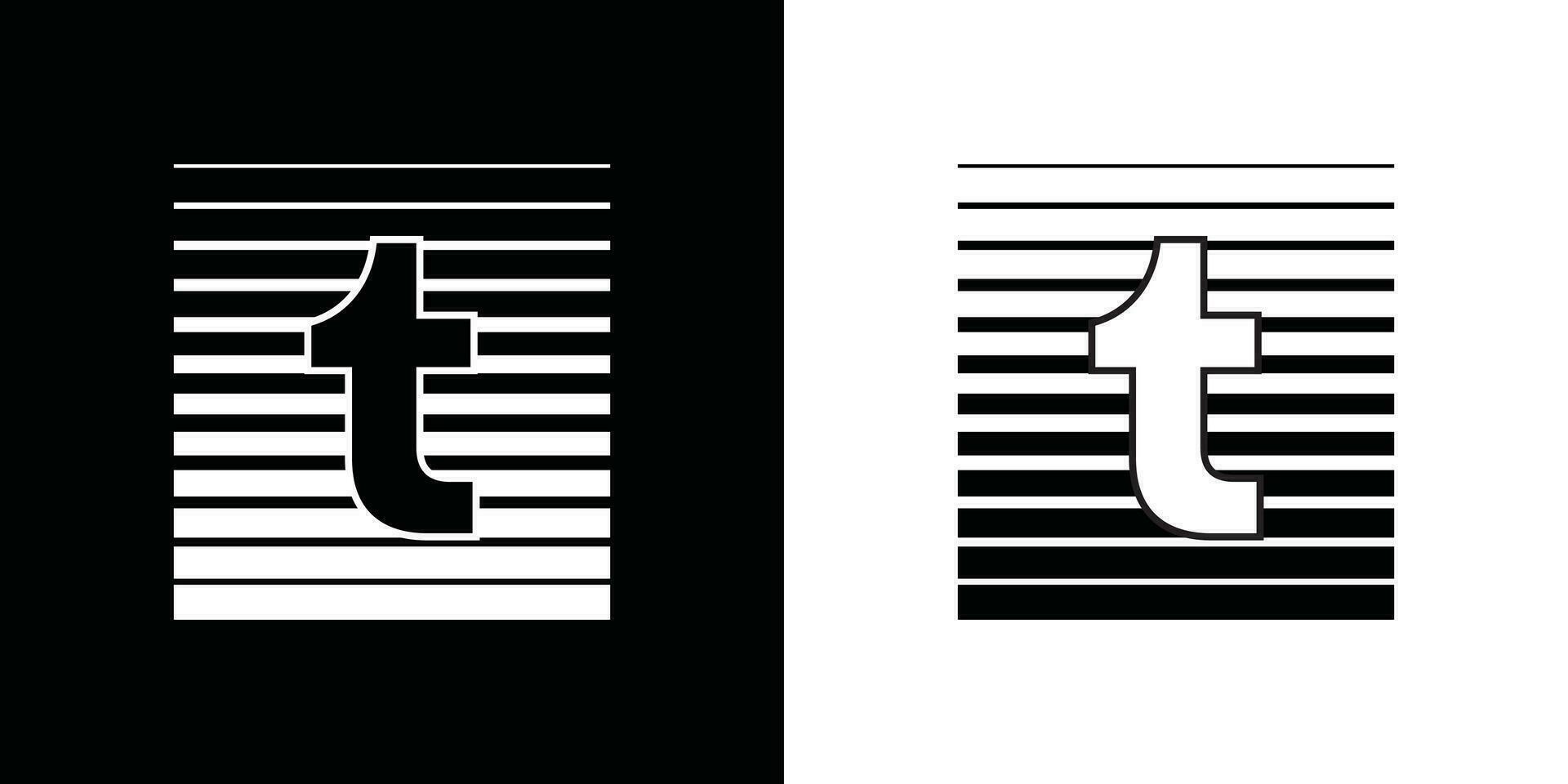 lettera t logo monogramma digitale linea modificabile vettore