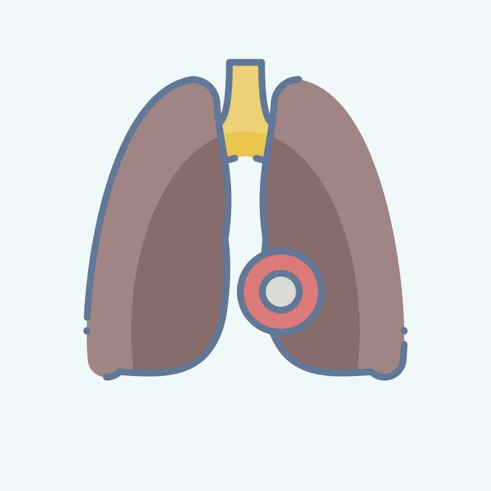 icona polmone patologia. relazionato per corpo dolore simbolo. scarabocchio stile. semplice design modificabile. semplice illustrazione vettore