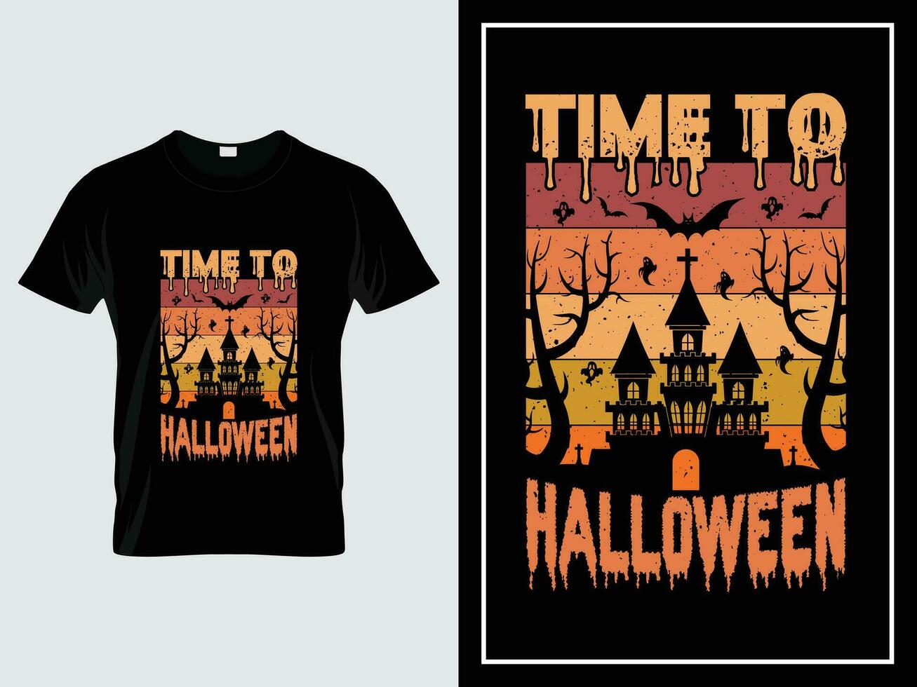 Halloween t camicia design illustrazione vettore tempo per Halloween