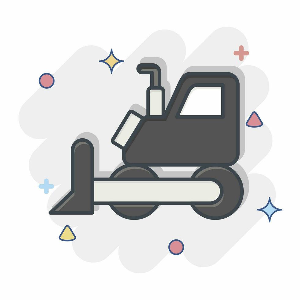 icona bulldozer. relazionato per estrazione simbolo. comico stile. semplice design modificabile. semplice illustrazione vettore