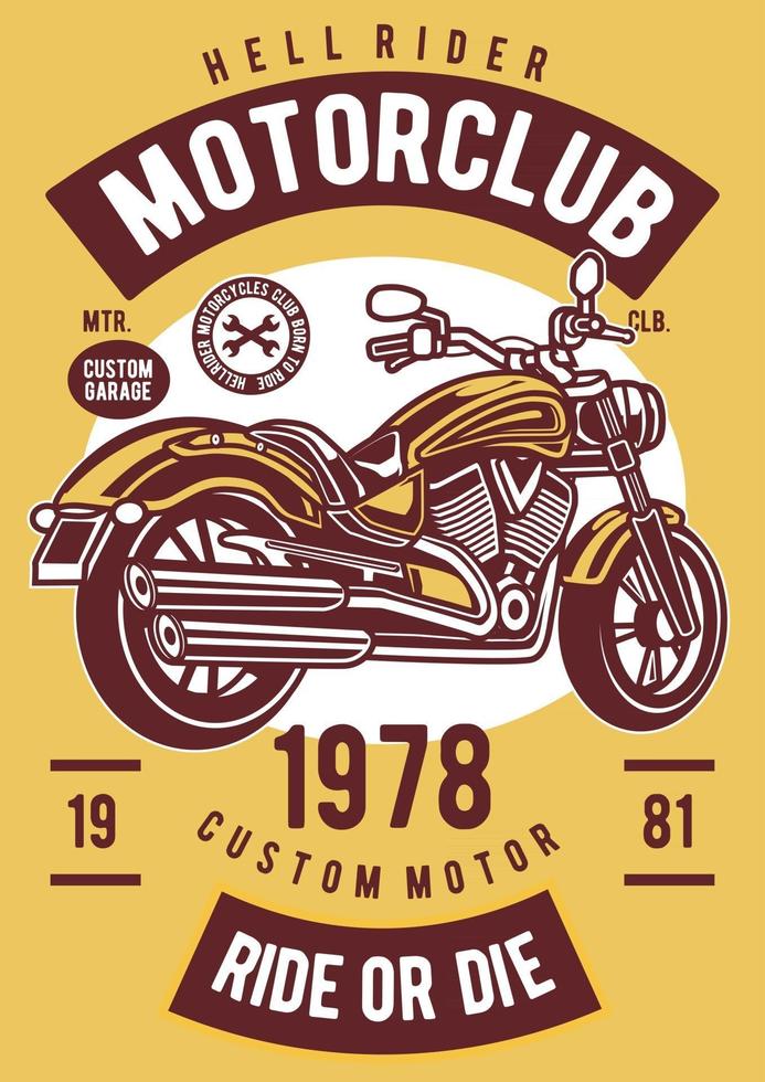 distintivo vintage club motociclistico, design distintivo retrò vettore