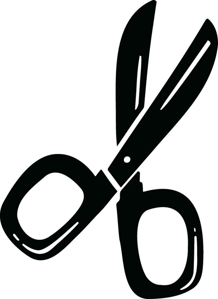 forbici per cucire, ricamo simbolo mano disegnato vettore