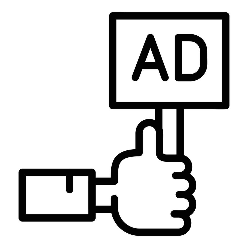 pubblicità vettore icona, schema stile icona, a partire dal annuncio pubblicitario icone collezione, isolato su bianca sfondo.