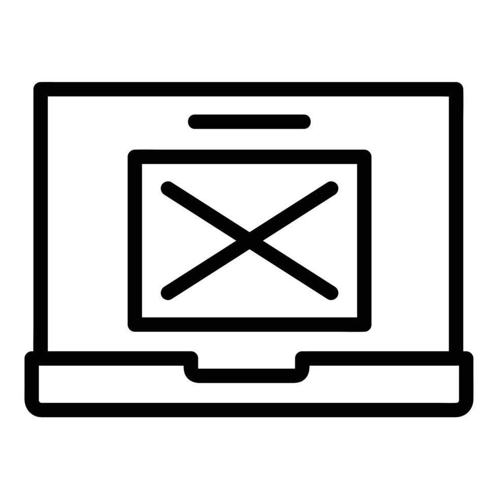 il computer portatile vettore icona, schema stile icona, a partire dal annuncio pubblicitario icone collezione, isolato su bianca sfondo.