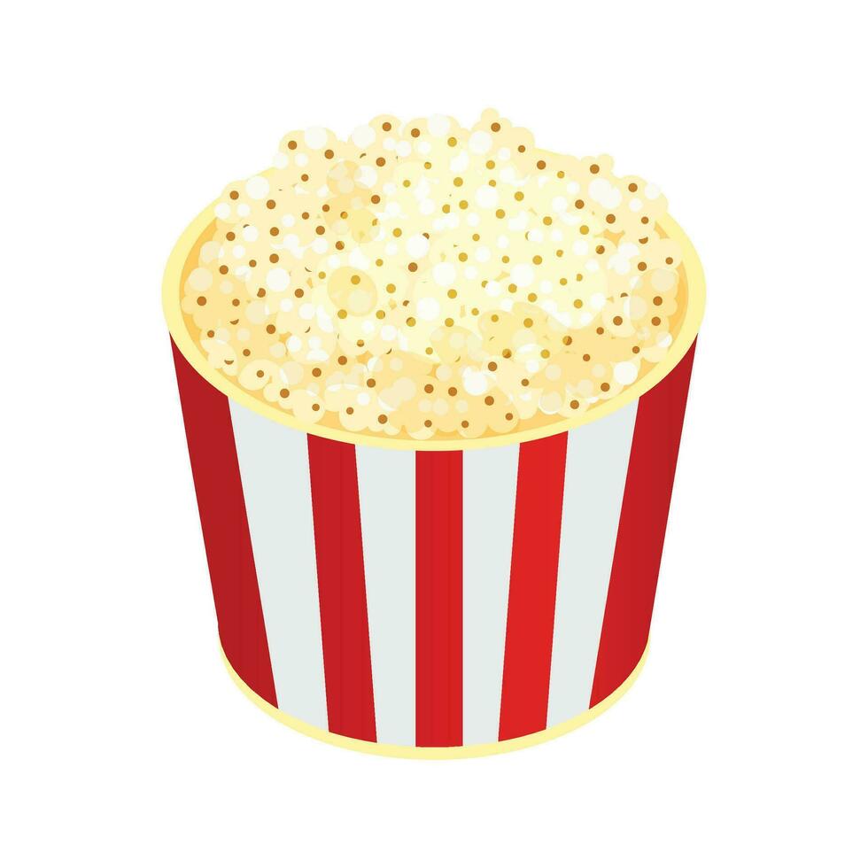 vettore Popcorn rosso strisce benne su bianca