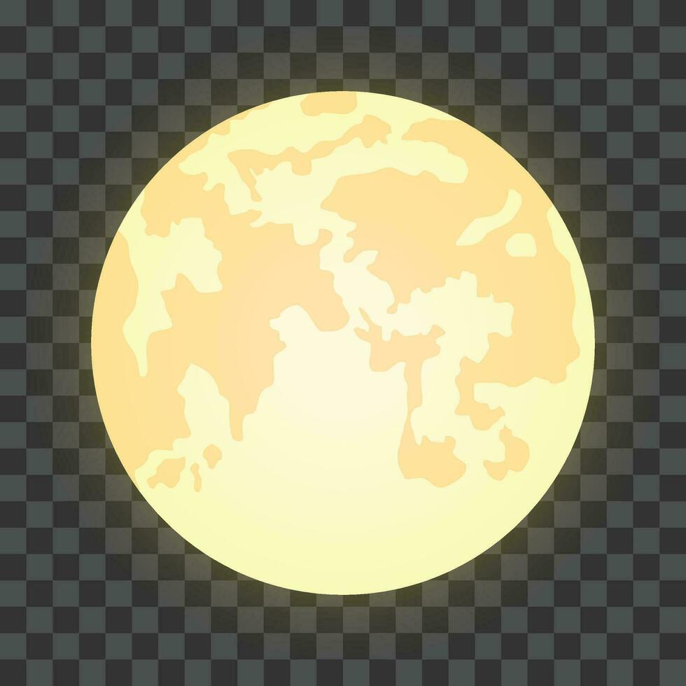 vettore realistico isolato pieno Luna