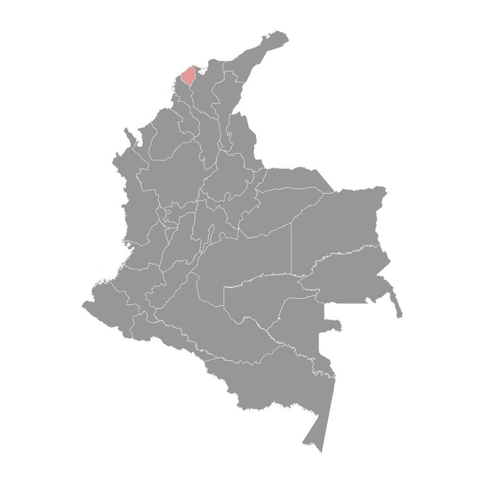 atlantico Dipartimento carta geografica, amministrativo divisione di Colombia. vettore